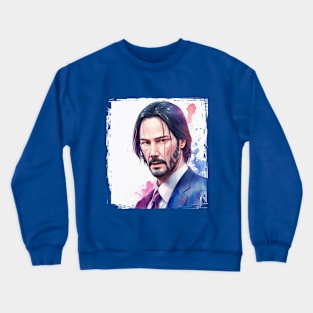 Watercolor of John Wick Crewneck Sweatshirt